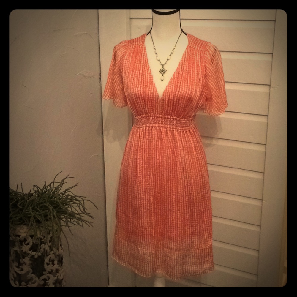 BOGO BCBG orange and white dress